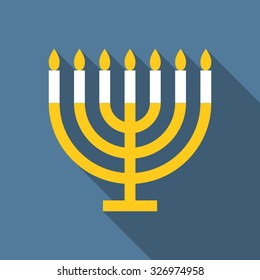 Vector menorah for Hanukkah, flat design