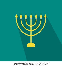 Vector menorah for Hanukkah, flat design