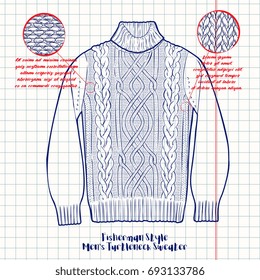 Vector Men's Fisherman Style Turtleneck Sweater