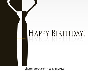 Vector Men's Happy Birthday card with tie. Eps 10