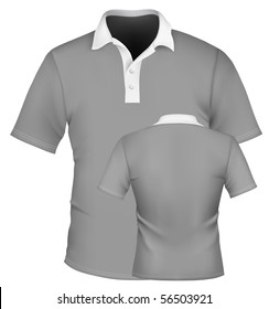 Vector. Men's polo shirt design template.