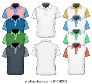 Vector. Men's polo-shirt design template.