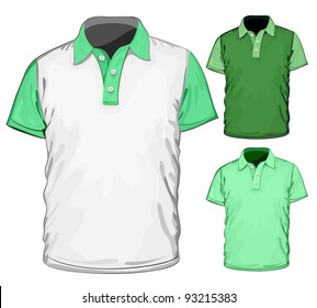 Vector. Men's polo-shirt design template.
