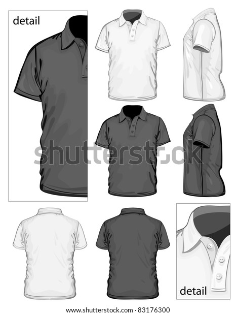 Vector Mens Poloshirt Design Template Front Stock Vector (Royalty Free ...