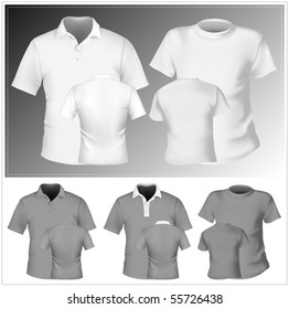 Vector. Men's t-shirt and polo shirt design template.