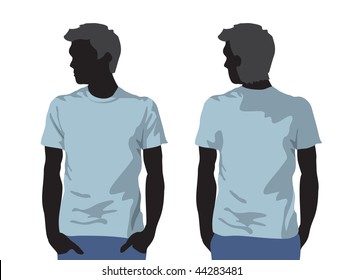 vector Men's t-shirt template with human body silhouette