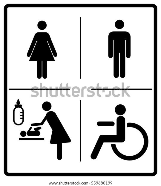 Vector Mens Womens Disabled Restroom Signage Inventory Vector picture relating to Printable Handicap Signs titled Vector Mens Womens Disabled Restroom Signage Inventory Vector