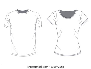 Vector. Men's and women's shirt design templates.