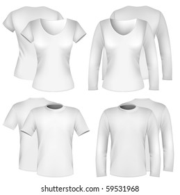 Vector. Men's and women's shirt design templates.