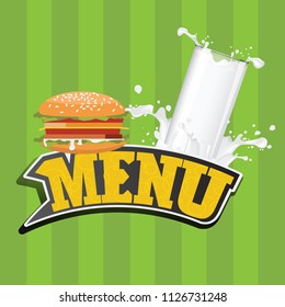 Vector Menu cards or cover design template. Cafe menu symbol logo.