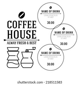 vector menu for coffee bar & restaurant