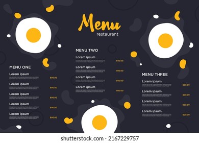 Vector menu design for restaurant and cafes