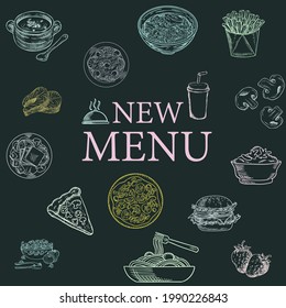an vector of menu with differant background