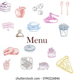 an vector of menu with differant background