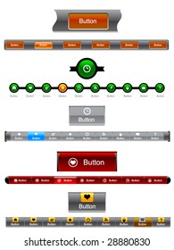 Vector Menu header and buttons for web