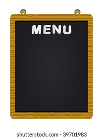 Vector menu on blackboard