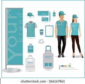 Vector Menu, Package, T-shirt, Cap, Uniform Design/ Layout Set Of Corporate Identity Mock Up Template.