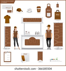 Vector menu, package, t-shirt, cap, uniform design/ layout set of corporate identity mock up template.