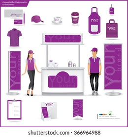 Vector menu, package, t-shirt, cap, uniform design/ layout set of corporate identity mock up template.