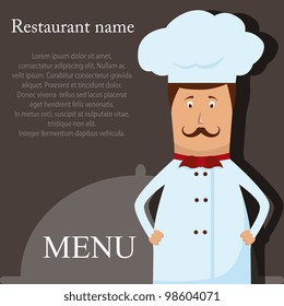 Vector menu pattern with chef