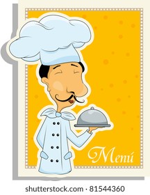 Vector menu pattern with italian chef