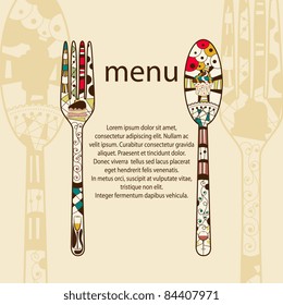 Vector menu pattern with spoon and fork