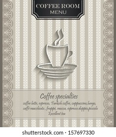 vector Menu restaurant lace natural paper 3D coffee