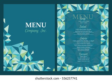 Vector menu template design with geometric abstract pattern. Great for restaurant, cafe, bar, and wedding. Perfect for any event.