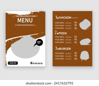 Vector menu template for restaurant and cafe