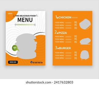 Vector menu template for restaurant and cafe