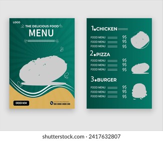 Vector menu template for restaurant and cafe
