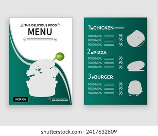 Vector menu template for restaurant and cafe