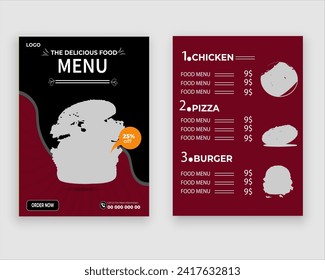 Vector menu template for restaurant and cafe