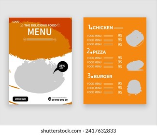 Vector menu template for restaurant and cafe