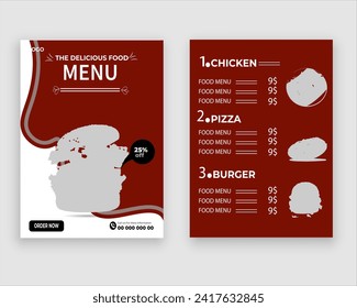 Vector menu template for restaurant and cafe