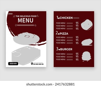 Vector menu template for restaurant and cafe