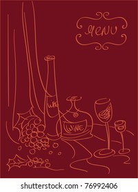 vector. menu.wine