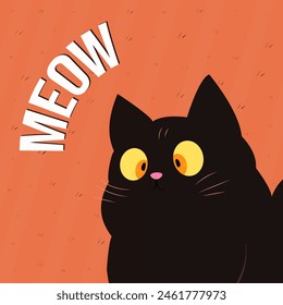 Postal de Vector maullido lindo gato