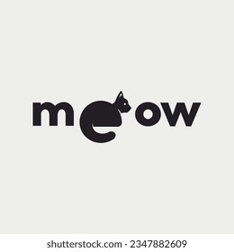 Vector meow minimal text design