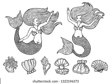 Vector Mermaids Illustration
