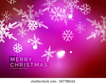 Vector Merry Christmas abstract background, snowflakes in the air. Color background for your message