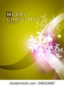 Vector Merry Christmas abstract background, snowflakes in the air. Color background for your message