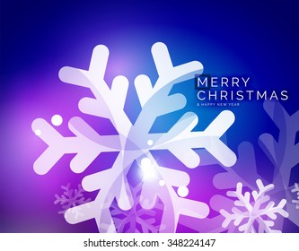 Vector Feliz Navidad fondo abstracto, copos de nieve en el aire. Fondo de color para el mensaje