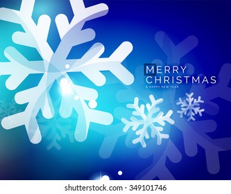 Vektor Frohe Weihnachten abstrakter Hintergrund, Schneeflocken in der Luft. Farbverlauf-Hintergrund Ihrer Nachricht