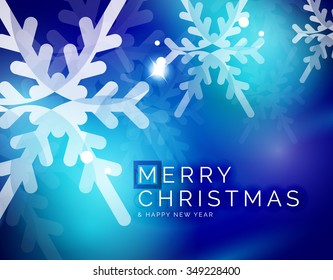 Vector Merry Christmas abstract background, snowflakes in the air. Color background for your message