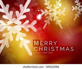 Vector Merry Christmas abstract background, snowflakes in the air. Color background for your message