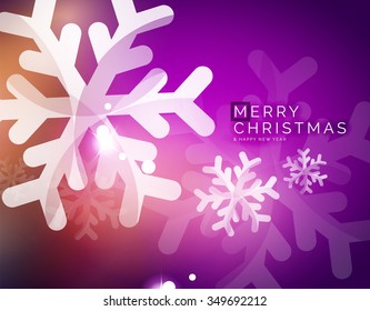 Vector Merry Christmas abstract background, snowflakes in the air. Color background for your message