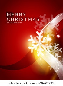 Vector Merry Christmas abstract background, snowflakes in the air. Color background for your message
