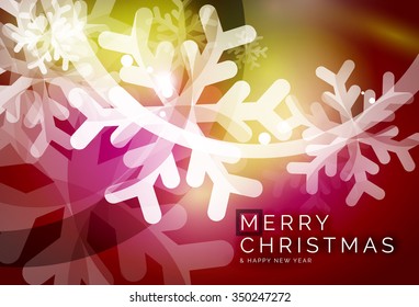 Vector Feliz Navidad fondo abstracto, copos de nieve en el aire. Fondo de color para el mensaje