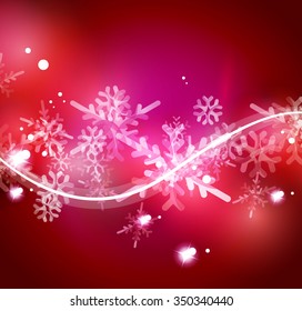 Vector Merry Christmas abstract background, snowflakes in the air. Color background for your message